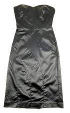 Vintage Bebe Strapless Black Bodycon Evening Party Dress Size Small Made In USA