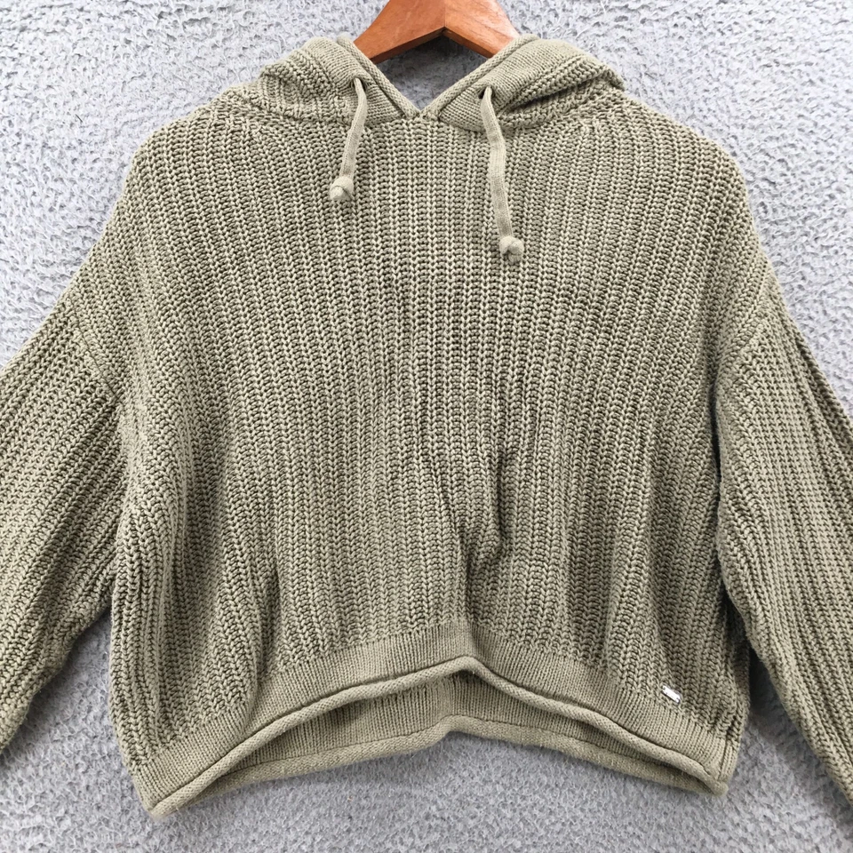 Suéter Victorias Secret ROSA Mujer S Verde Recortado Tejido Sudadera con Capucha Manga Larga Foto 2 de 4