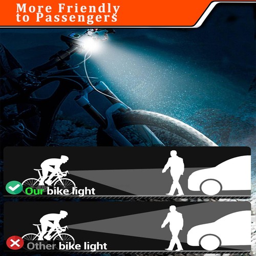 Faro LED recargable USB para bicicleta luz delantera trasera ciclismo - Imagen 7 de 19