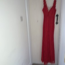 ZG & DD Ladies UK 6-8 Bright Red Lace Evening Party Dress Unworn Zip Close