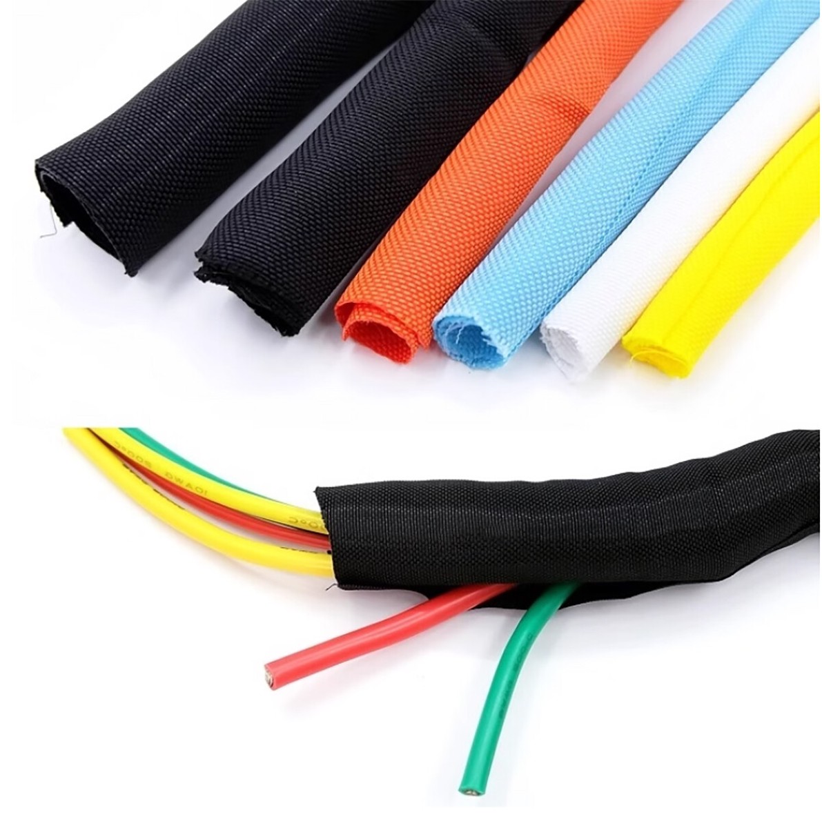 PET Gewebeschlauch Geflechtschlauch Gewebe Schläuche Kabelschutz 1mm - 100mm