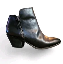 FRYE Women's Judith Zip Bootie 3471738-BLK Leather Dual Zip Ankle Boot Size 7 M 