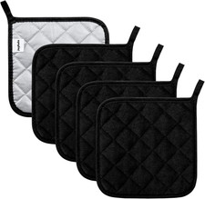 Pot Holders Set of 5 Cotton Heat Resistant Potholders for Cooking and Baking
