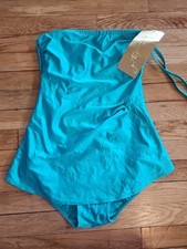 Vintage 80s Green Embossed Gottex One Piece Bathing Suit Swimsuit New With Tags