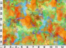Orange Red Green Blue Starburst Blender Quilting Sewing Fabric by Yard #c51