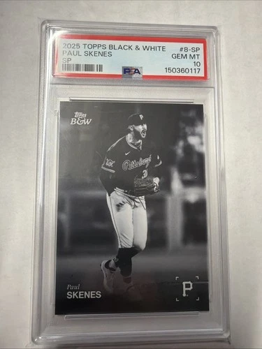 2025 Topps Black & White Paul Skenes SP #8-SP PSA 10 Gem Mint Pirates LOW POP