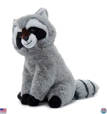 12-Inch Raccoon Plush Toy by Wild Onez - Soft Stuffed Animal, Perfect Gift for