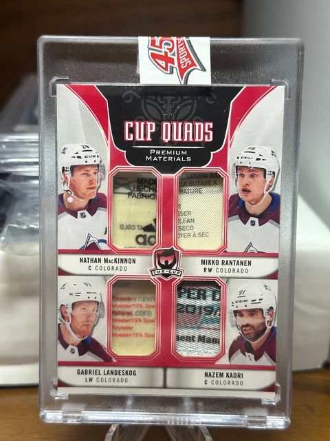 2019-20 upper deck the cup quad tags /2 colorado. MacKinnon, Rantanen, Landeskog
