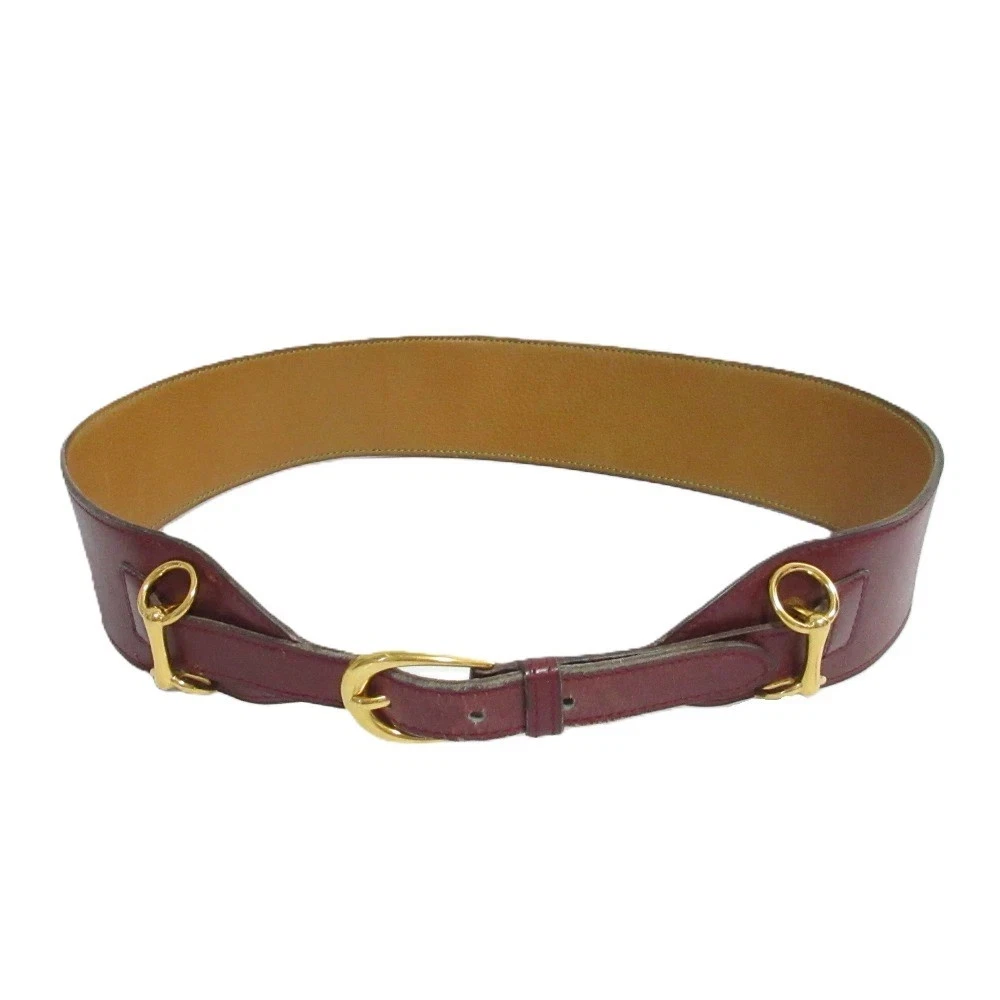 Hermes Leather Buckle Gold Belt Bordeaux HERMES H Logo Constance Reversible Buckle Belt – Bordeaux  main image 3