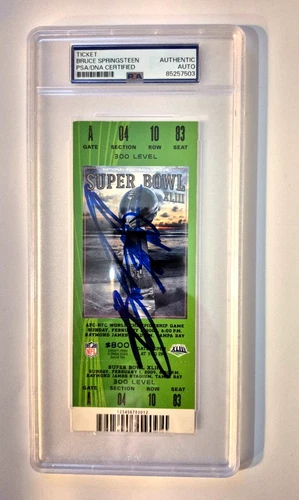 BRUCE SPRINGSTEEN SIGNED AUTO SUPER BOWL XLIII 43 TICKET STUB PSA COA ENCAP SLAB
