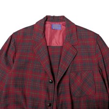 Pendleton 60s Wool Tailored Check Shirt Jacket Red Green Tartan M