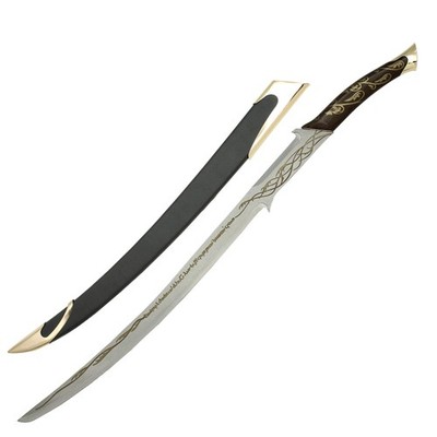 Hand-Forged Fantasy Long Sword: Engraved Carbon Steel Blade Decorative Scabbard