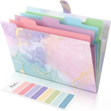 Expanding File Folder with 5 Pockets, Cute Accordion File Organizer, Letter Size