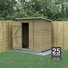 Forest 4Life 6x4 Pent Shed Single Door No Window Wooden Garden Storage Free Del