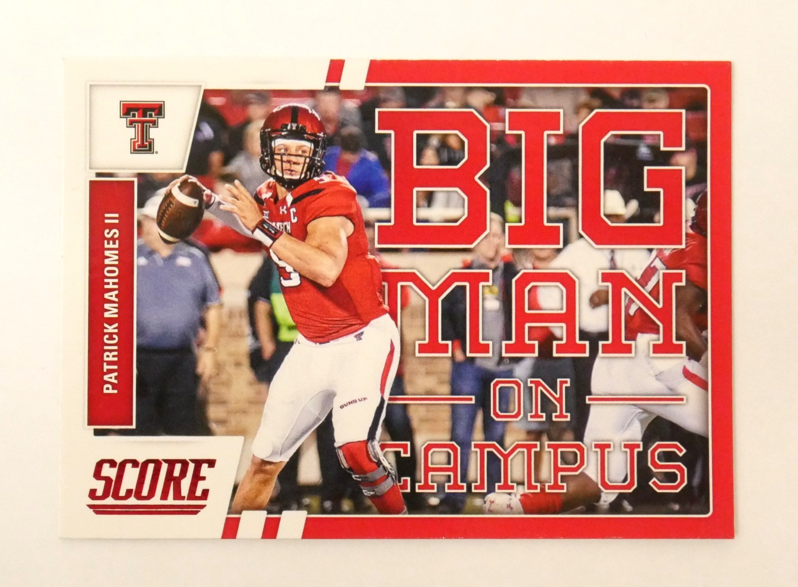 Patrick Mahomes Big Man on Campus 2017 Panini Score Red Rookie Card RC
