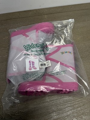 Kidorable Ballet Rain Boots Girls Pink Gray Size 1 Kids Waterproof New