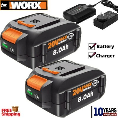 1/2PACK 20V For WORX 8.0Ah Battery Extend Lithium-Ion WA3525 WA3575 WA3520 US