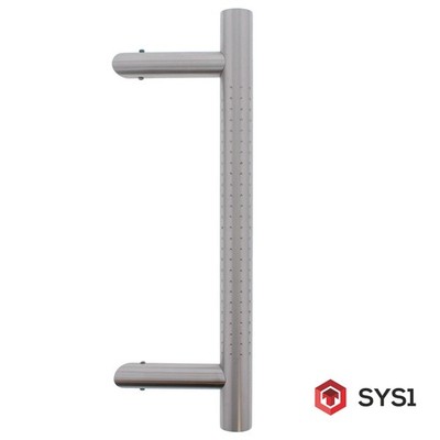 ToniTec SYS1 Türgriff Stoßgriff schräg 45° Edelstahl mit Fräsung mit Befestigung