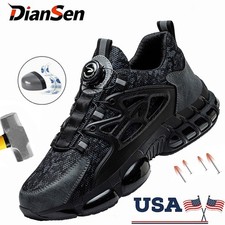 Mens Rotary Button Safety Shoes Steel Toe Indestructible Anti-smash Shoes 8-12
