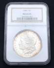 1880 $1 Silver Morgan Dollar Graded by NGC as MS65PL Prooflike
