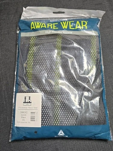 ERB by Delta Plus S863C Non-ANSI Black Contrasting Trim Safety Vest Size 3XL - product listing photo