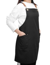Apron for Women Men with Long Adjustable Cross Back Straps and Large Pockets ...