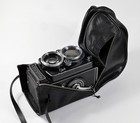 Oryginalna skórzana torba BENSER do ROLLEIFLEX z detektorem pryzmatów - dobry stan!