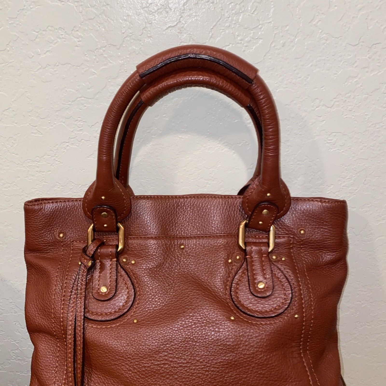 Vintage Chloe Paddington Brown Leather Tote Bag Purse image 3