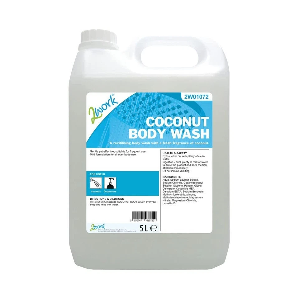 Coconut Body Wash Shower Gel Mild Formula 5L Refill Pack - Image 3 of 4