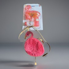 Pink Flamingo Light up Bubble Blower Toy  Purse Wonder Nation Set Bundle