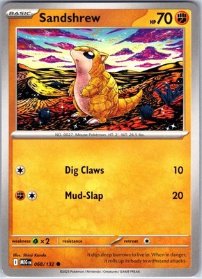 Sandshrew 068/132 Common ME01: Mega Evolution Pokemon NM