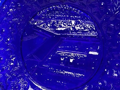 Vintage Cobalt Blue Zanesville Ohio Covered Y-Bridge 4
