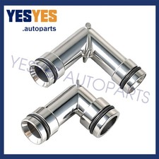 Pair Aluminum Heater Hose Elbows Upper Lower For Chevy Pontiac Buick 47065hp