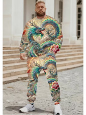 Men's Outfit 2 Piece Set Shirt  Pants Suit PLUS SIZE BIG 3XL