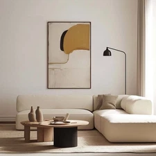 Hand Painted on Oil Painting Home Decor Minimalism Abstract Wall Art Gray