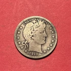 (1) Beautiful Toned Antique 1911-P Barber Quarter CHOICE F-FINE NICE DETAIL