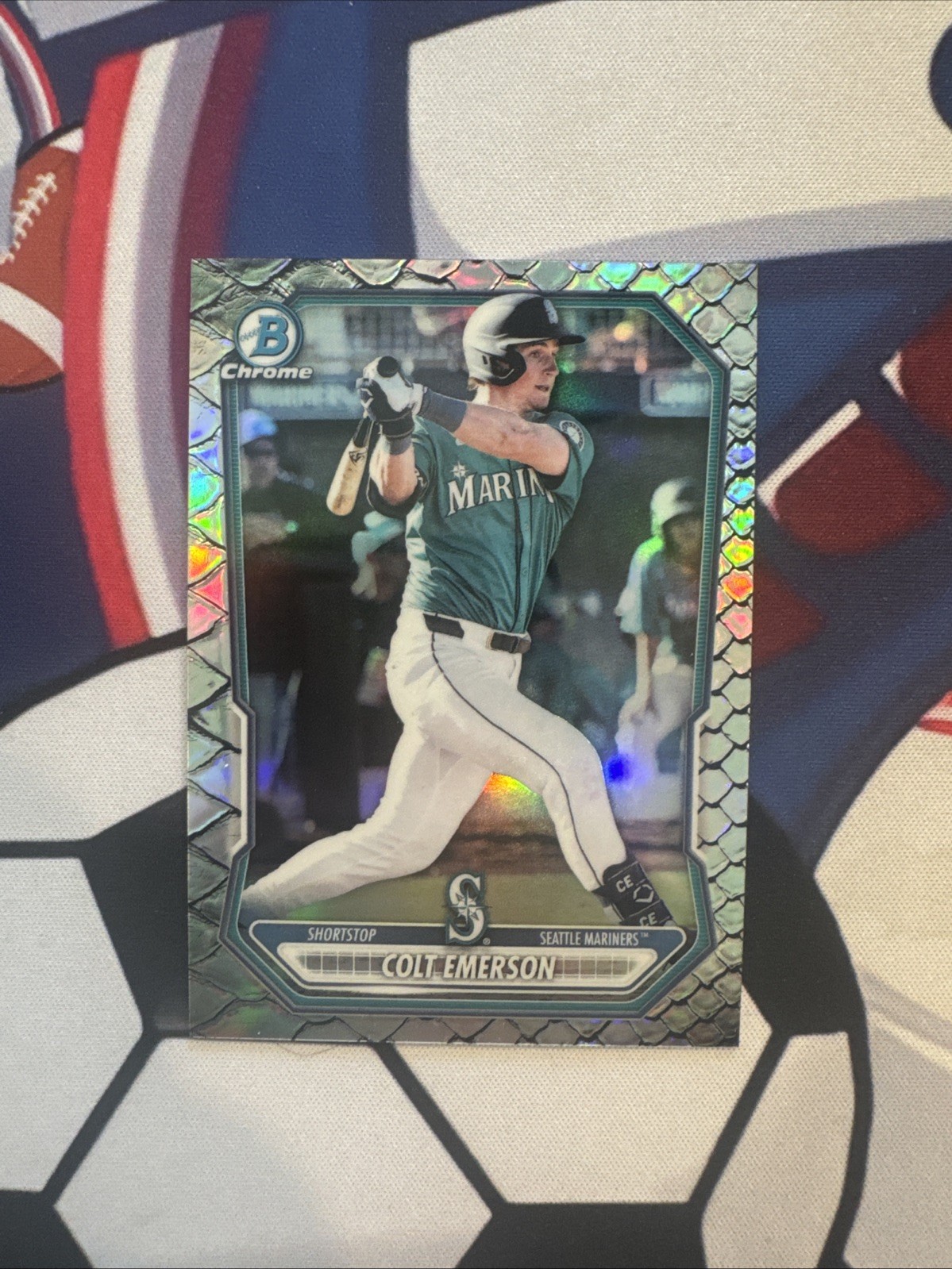 2026 Bowman Chrome Colt Emerson #BCP-108 Reptilian Refractor Seattle Mariners