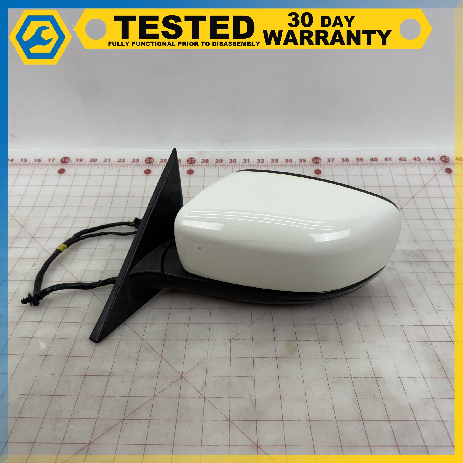 14-16 MASERATI GHIBLI FRONT LEFT DRIVER SIDE REAR VIEW DOOR MIRROR White OEM