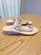 L'artiste shoes 41 Spring Step Ludovica Grey Purple Green Flowers Leather