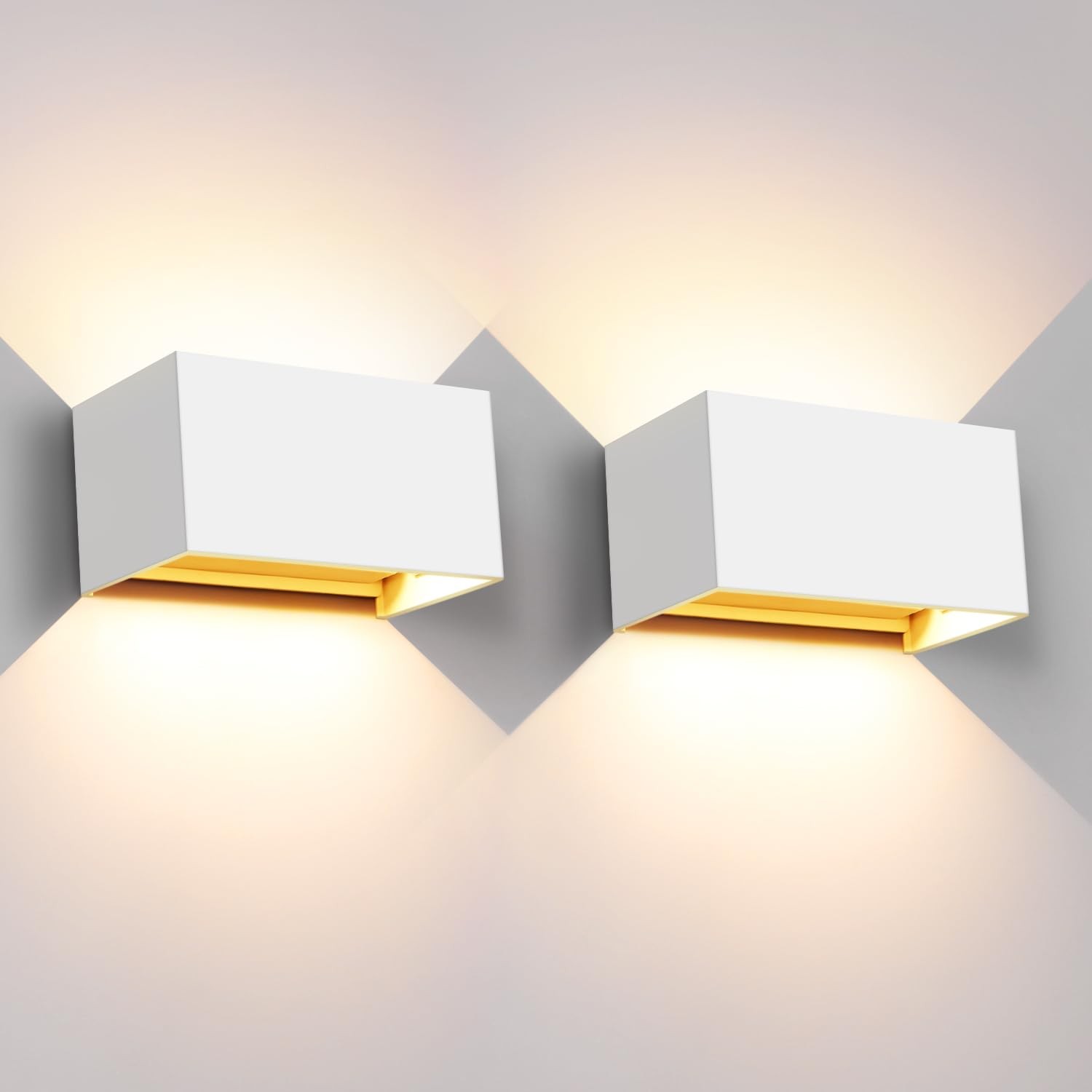 Lot de 2 appliques murales 20W : luminaire intérieur orientable haut et bas pour chambre