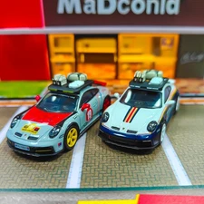 2Pcs MINI GT 1:64 911 Dakar "Uncle Rally" Race #953 1/64 Diecast Model Car