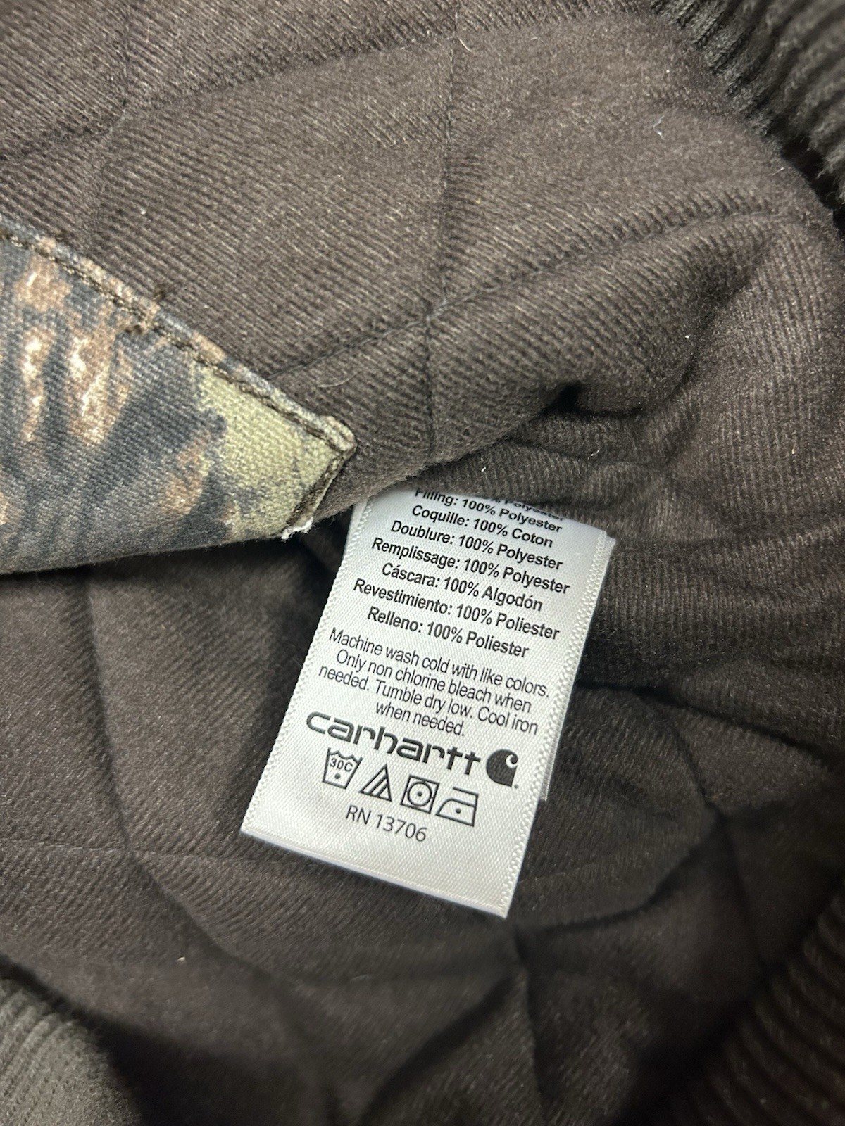 Carhartt Camouflage Hooded Jacket Mossy Oak Hunting Full Zip Youth image 3