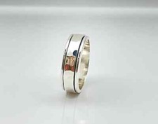 Single Band Spinner Ring  925 Sterling Silver  Hammered  Spinner Ring