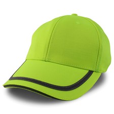 High Visibility Bright Neon Color Safety Silver Stripe Baseball Cap - FREE SHIP