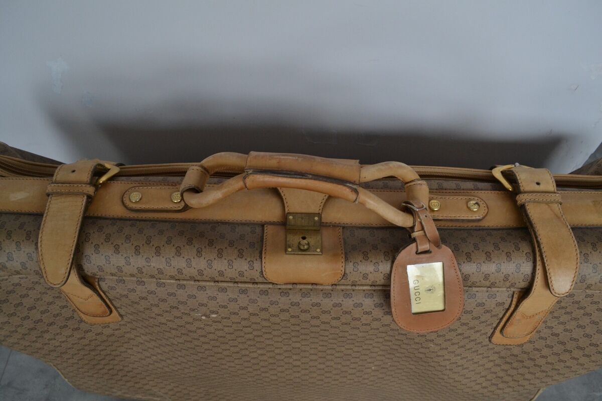 80s 90s Vintage GUCCI Luggage Bag Monogram GG Logo Suitcase 80s 90s Vintage GUCCI Luggage Bag Monogram GG Logo Suitcase