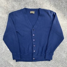 Vintage Sears Sportswear Medium Navy Blue Cardigan