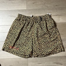 PURPLE BRAND Men's M PRINTED ALL ROUND SWIM SHORT BROWN LEOPARD NWOT