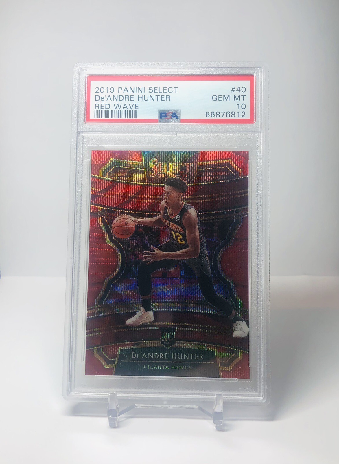 PSA 10 De'Andre Hunter Premier RC ▪ 2019-20 Select Tmall RED Wave Prizm Rookie