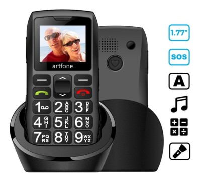 Artfone C1+ 2G Big Button Mobile Phone for Elderly Unlocked Senior Mobile Phone
