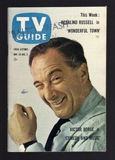 1958 HIGH GRADE TV GUIDE~VICTOR BORGE~PETER GUNN~ELLERY QUEEN~ANGELA AUSTIN